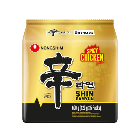 Nongshim Instantnudeln Shin Ramyun Scharfes Hühnchen 5 x 120 g