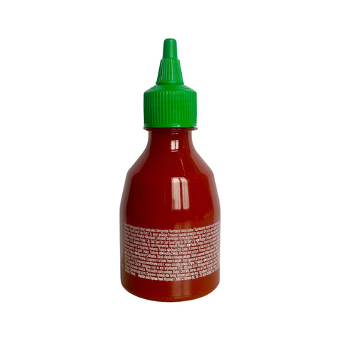 Royal Thai Sriracha Chilisoße Scharf 210 ml andere rückseite der Flasche