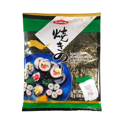 Nori Sheets Roasted Yaki Sushi White 25 g Sukina Premium